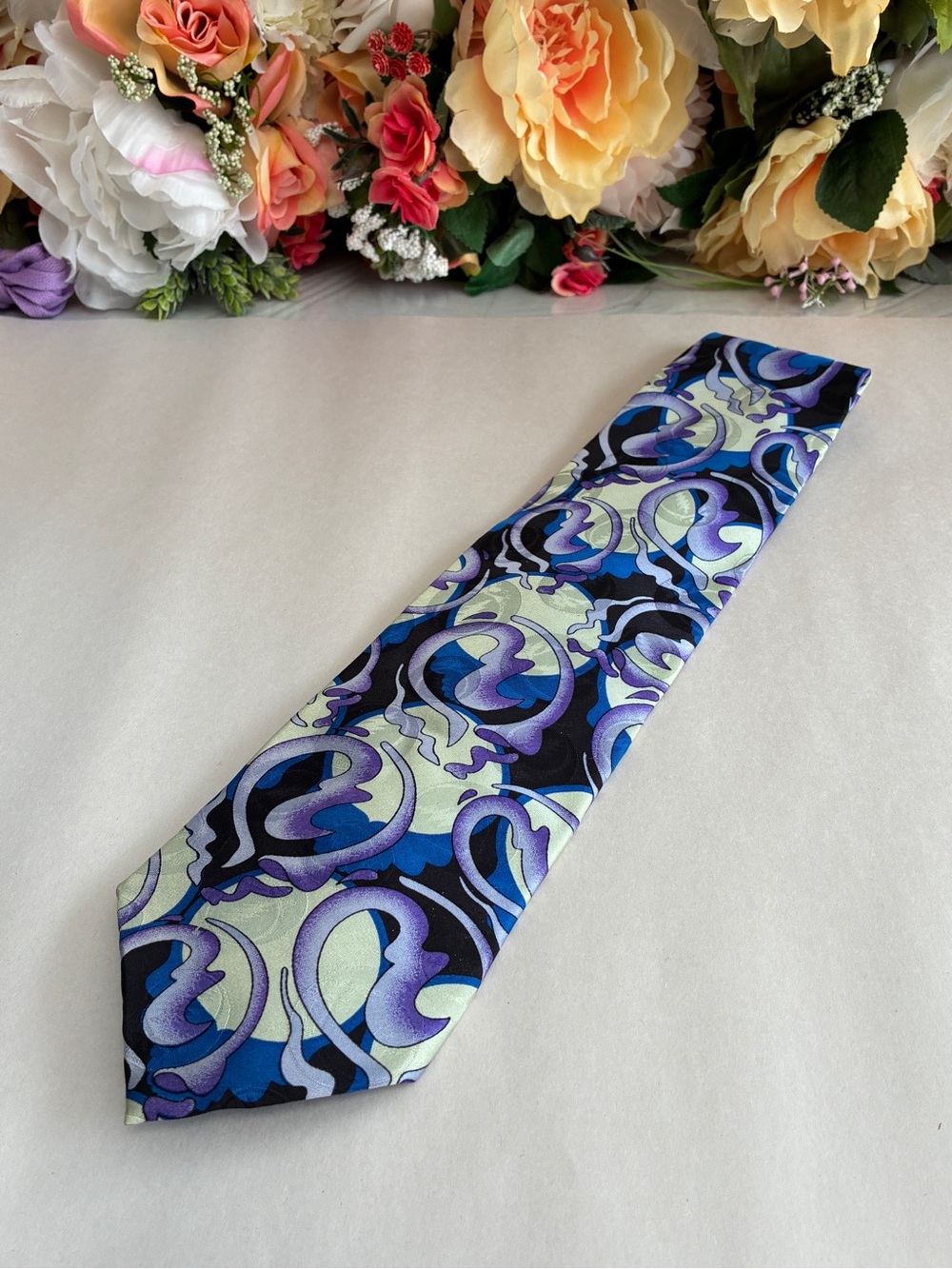 Vintage Grateful Dead Steal Your Face First Set Silk Tie Psychedelic Blue Purple